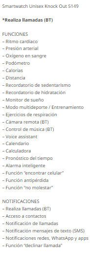 Smartwatch Knock Out 5149